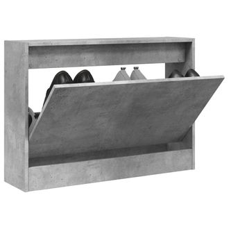 vidaXL Vidaxl - Mueble Zapatero Madera De Ingenier&iacute;a Gris Hormig&oacute;n 80x21x57 Cm