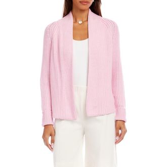 Karen Kane Rib Crop Cardigan in Pink at Nordstrom, Size X-Large