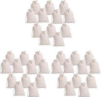 OEM Juego De 36 Bolsitas De Regalo Peque&ntilde;as De Tela De Muselina De Algod&oacute;n Reutilizables Para Dulces, Obsequios Y Joyas