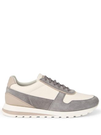 Brunello Cucinelli panelled sneakers - men - Calf Suede/Calf Leather/Rubber/Calf Leather - 39 - Grey