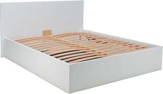 Weber Industries Cama blanco con contenedor y somier de l&aacute;minas 140x190cm