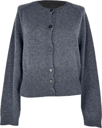 Jil Sander Button-Down Knitted Cardigan in Grey Wool