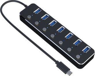 OEM Concentrador Usb 3.0, Concentrador/adaptador Usb De 7 Puertos Con Interruptor De Encendido/apagado Independiente