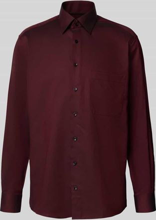 Eterna Comfort Fit Business-Hemd mit Knopfleiste in Bordeaux, Größe 42