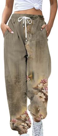 Generic Baggy Jogging Sweatpants for Women Fashion Trousers Womens Bottom Sweatpants Joggers Workout Trousers High Waisted Yoga Pants with Pockets Cargo Botto