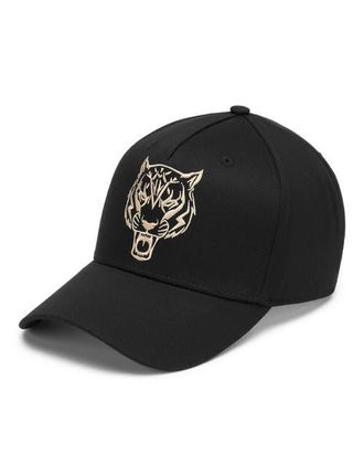 Plein Sport Baseball Cap Tiger Unisex in Black/gold at Nordstrom, Size 00