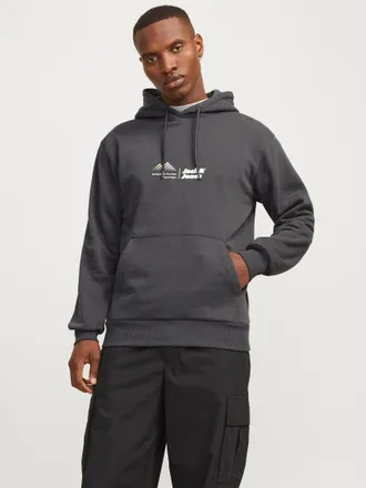 Jack & Jones Kapuzensweatshirt JACK & JONES JCOLIMA LOGO SWEAT HOOD BF, Herren, Gr. S, grau (pavement), angeraute Sweatware, Obermaterial: 70% Baumwolle, 30% Polye