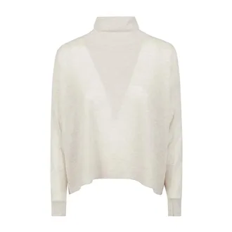 C.T. Plage Truien & Vesten, Dames, Beige, S, Kasjmier, Turtleneck Trui