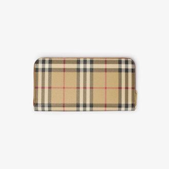 Burberry Checked Canvas Wallet - Beige