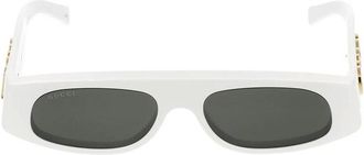 Gucci Witte Grijze Zonnebril Stijlvol Model - Dames - Accessoires - Wit - Maat: 51 MM