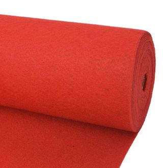 vidaXL Alfombra Liso Rojo 1,2 X 12 M Poli&eacute;ster Vidaxl