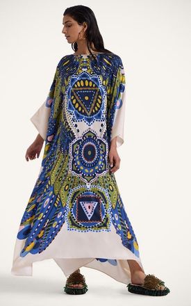 La DoubleJ Square Kaftan Chakra Plac&eacute;e Multicolor at Nordstrom, Size X-Large