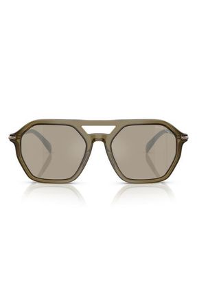 Michael Kors Jackson Hole 57mm Pilot Sunglasses in Olive Transparent /Olive at Nordstrom