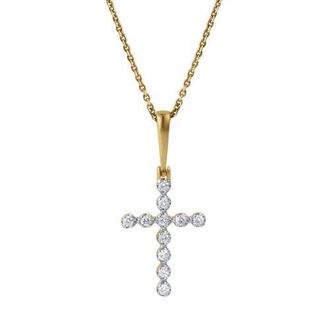 LuvMyJewelry Auralisse Cross 14K Gold Diamond Pendant - 0.3 Ct in 14K Yellow Gold at Nordstrom