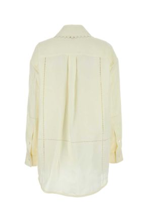 Bottega Veneta Womens Cream Linen Shirt Gesso Exterior: Camicie