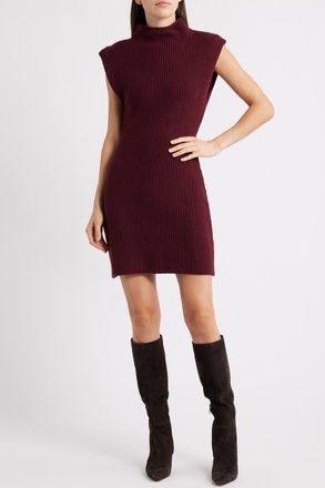 En Saison Nathalia Rib Sweater Dress in Burgundy at Nordstrom, Size X-Small