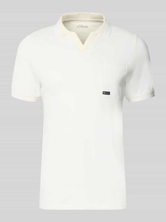 s.Oliver Red Label Regular Fit Poloshirt aus reiner Baumwolle Modell OPEN COLLAR POLO in Weiss, Gr&ouml;&szlig;e XXL