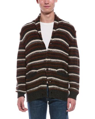 Faherty Striped Wool-Blend Cardigan