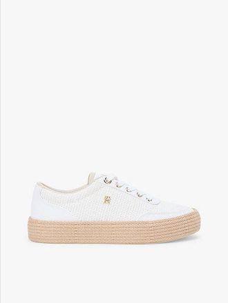 Tommy Hilfiger TH Monogram Canvas Rope Platform Trainers