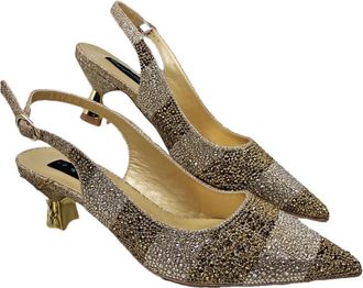 Generic Womens Satin Pointy Toe Pumps and Clutch Bag Set Sparkly Rhinestone Decoration for Evening Party Wedding