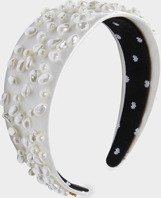 Lele Sadoughi Brigitte Cobblestone Imitation Pearl Headband