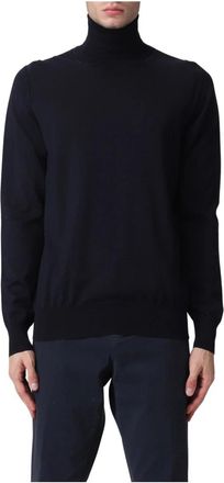 Paolo Pecora Hoge Hals Trui - Heren - Coltruien - Blauw - 2XL - Wol - Truien & Vesten