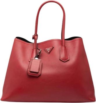 Prada Pre-owned Saffiano Satchel - Dames - Vintage Shopper - Rood - ONE Size - Leer - Vintage