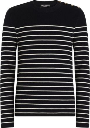 Dolce & Gabbana Rond hals met knopen - Heren - Longsleeves - Veelkleurig - XL - Tops