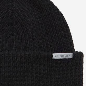 Balenciaga Mens Wool Beanie Black Hat