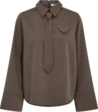 Co'Couture Dames, Blouses & Shirts, Bruin, Maat: XL