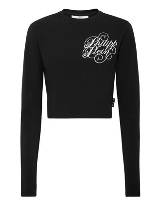 Philipp Plein Modal Long-Sleeved T-Shirt Round Neck Signature