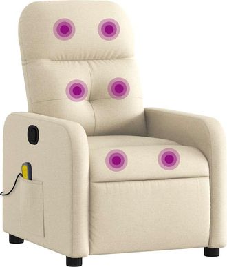 vidaXL Sill&oacute;n De Masaje Reclinable De Tela Crema Vidaxl