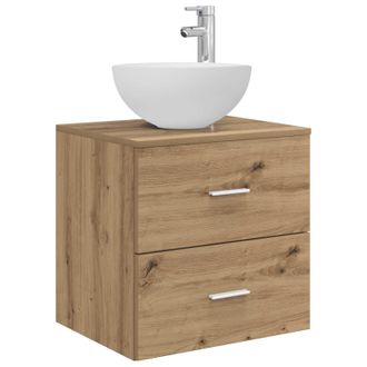 vidaXL Vanidad Con Lavabo De Pared Roble Artisan 49,5 X 41 X 64,5 Cm Vidaxl