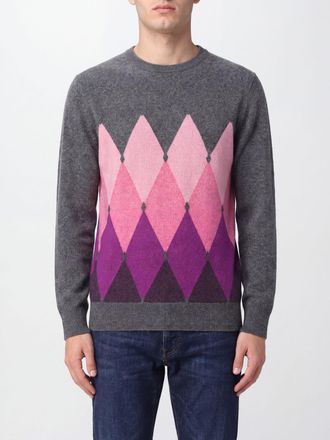 Ballantyne Argyle Pattern 100% Cashmere Crew-Neck Jumper