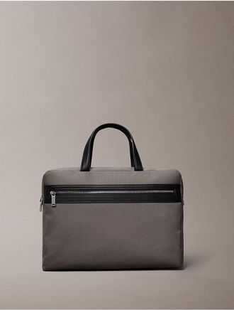 Calvin Klein Mens Structured Commuter Bag - Grey