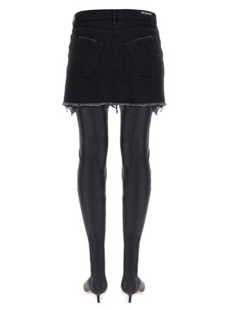 Balenciaga Cut-Up Denim Skirt - Black