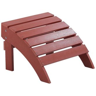 Beliani Reposapi&eacute;s Rojo De Madera Pl&aacute;stica Resistente A La Intemperie Estilo Moderno Jard&iacute;n Adirondack