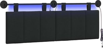 vidaXL Cabecero Colgante Con Luz Led Negro Tela Vidaxl