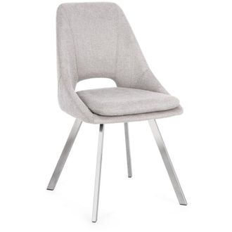 BIZZOTTO Sedia Kashar con struttura in compensato, per arredo interno 45 x 49,5 x h 85 cm -Grigio Chiaro / Confezione da 2 pezzi