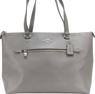 Coach Gray Leather Tote Bag (Pre-Owned)