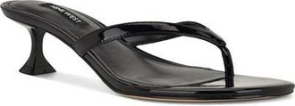 Nine West Cruise Kitten Heel Flip Flop in Black at Nordstrom, Size 6.5