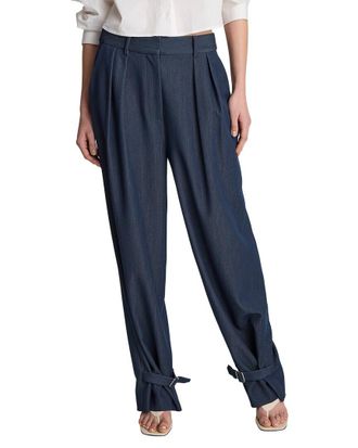 Kenneth Cole High Rise Fly Front Belted Cuff Tab Pant