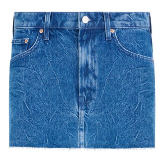 Mother Denim Skirts, female, Blue, Size: W25 Gonna mini in denim