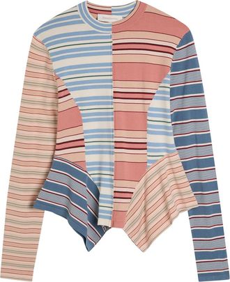 Zimmermann Rebellion Spliced Striped Asymmetric Knit top - Multicoloured 1 - 4 (UK 16 / XL)