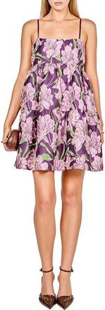 endless rose Floral Jacquard Sleeveless Minidress in Mauve at Nordstrom, Size X-Small
