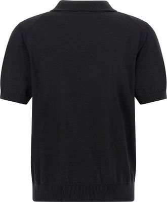 HUGO BOSS Merino Wool Polo - Black