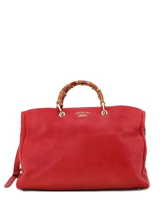 Gucci Bamboo Shopper Leather Large tote bag - Red