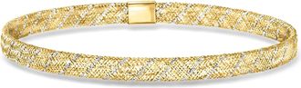 Canaria Canaria Italian 10kt 2-Tone Gold Mesh Stretch Bracelet