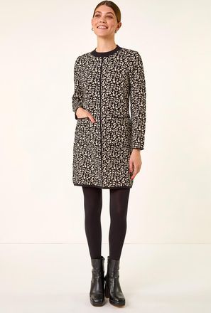 Roman Animal Print Knitted Shift Dress