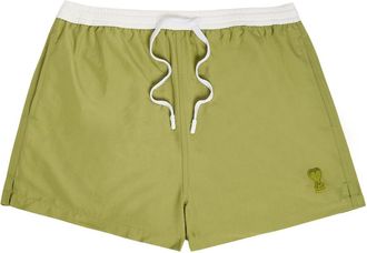 Ami Ami Paris Logo-appliqu&eacute;d Woven Swim Shorts - Light Green - XL